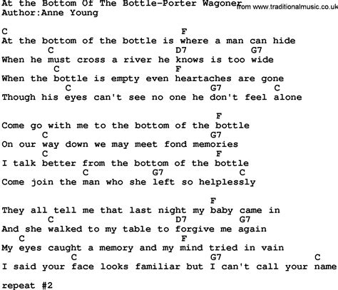 Bottle, Bottle lyrics [Porter Wagoner]