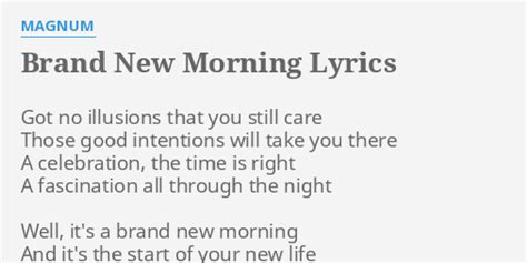 Brand New Morning lyrics [Wtf Thomas]