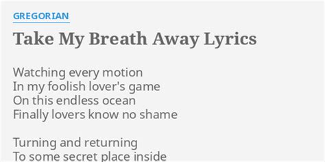 Breathe lyrics [Gregorian]