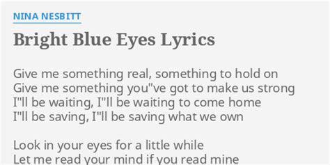 Bright Blue Eyes lyrics [Nina Nesbitt]