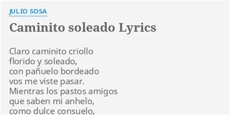 Caminito Soleado lyrics [Julio Sosa]