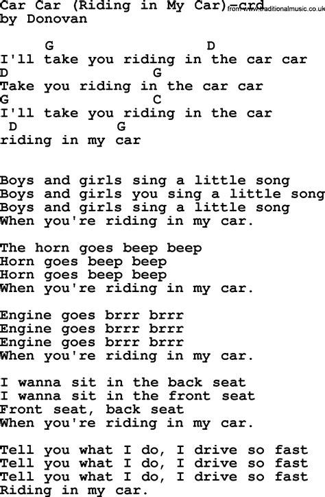 Car Car lyrics [Donovan]
