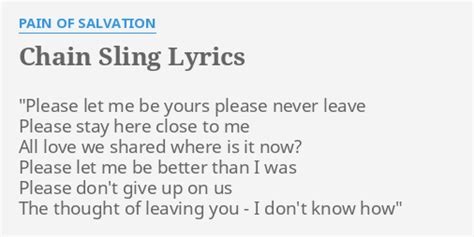 Chain Sling T5 lyrics [Pain of Salvation]
