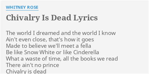 Chivalry Is Dead lyrics [Whitney Rose]