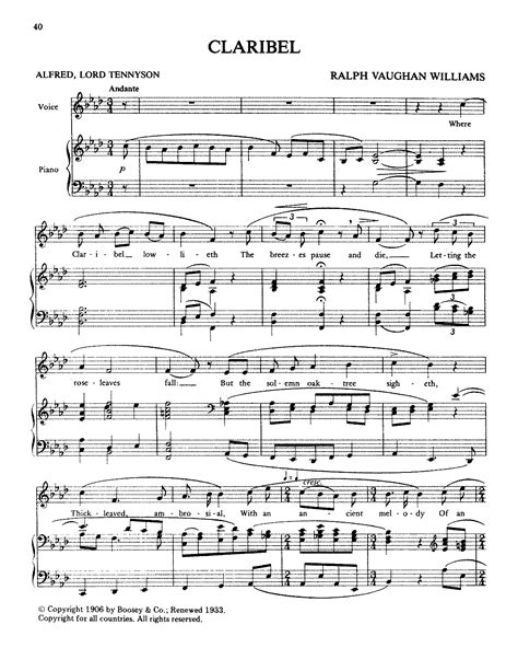 Claribel lyrics [Ralph Vaughan Williams]