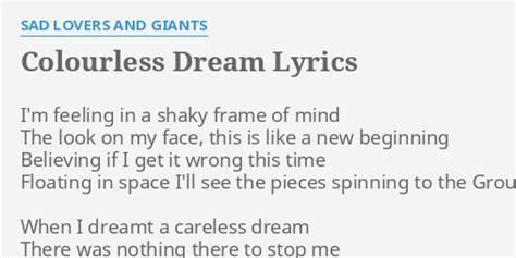 Colourless Dream lyrics [Snow Trail]