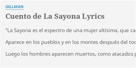 Cuento De La Sayona lyrics [Gillman]