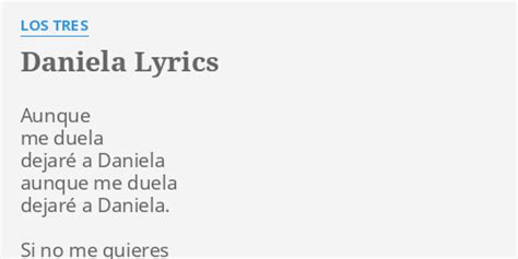 Daniela lyrics [Los Tres]