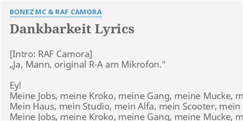 Dankbarkeit lyrics [Bonez MC & RAF Camora]