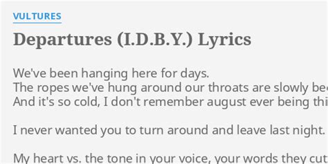 Departures lyrics [Action/Adventure]