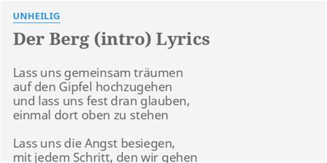 Der Berg lyrics [Unheilig]