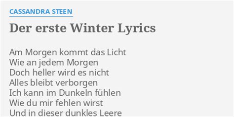 Der erste Winter lyrics [Cassandra Steen]