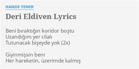 Deri Eldiven lyrics [Hande Yener]