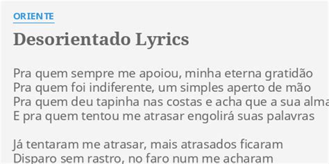 Desorientado lyrics [Oriente]