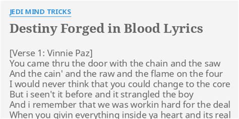 Destiny Forged in Blood lyrics [Jedi Mind Tricks]