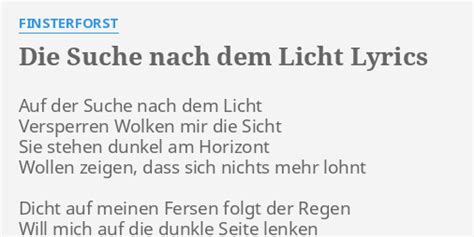 Die Suche nach dem Licht lyrics [Finsterforst]