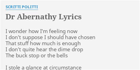 Dr. Abernathy lyrics [Scritti Politti]