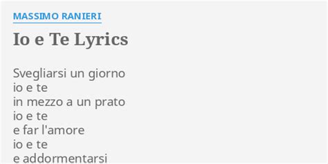 E svegliarsi in un giorno lyrics [Paolo Rustichelli]