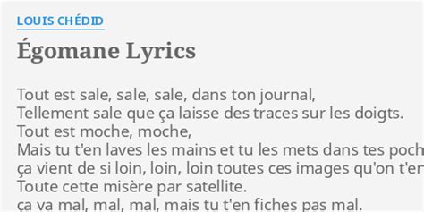 Egomane lyrics [Louis Chedid]