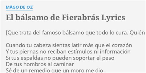 El blsamo de fierabras lyrics [Mägo de Oz]