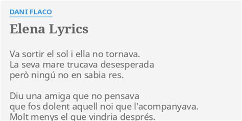 Elena lyrics [Dani flaco]