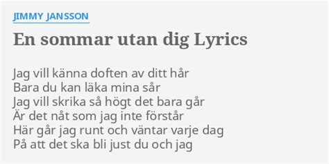 En sommar utan dig lyrics [Jimmy Jansson]