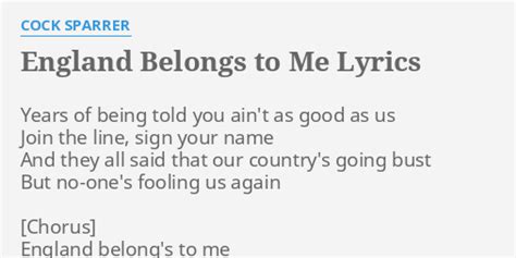 England Belongs to Me lyrics [Cock Sparrer]