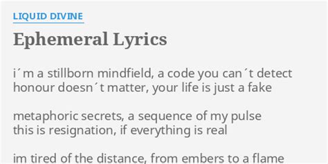 Ephemeral Idols lyrics [Zifir]