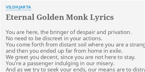 Eternal Golden Monk lyrics [Vildhjarta]