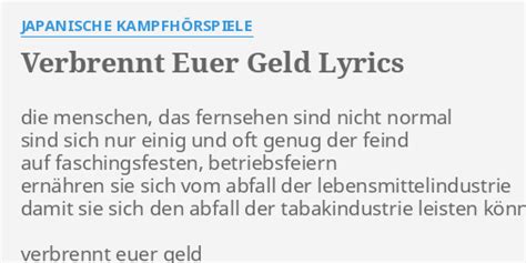 Euer Geld lyrics [David Floyd]