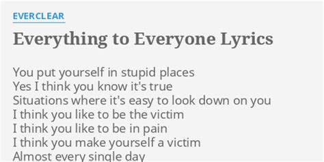 Everything to Everyone lyrics [Everclear]
