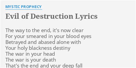 Evil of Destruction lyrics [Mystic Prophecy]