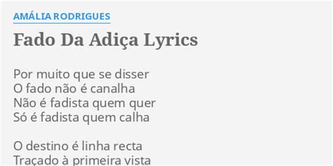 Fado Da Adiça lyrics [Amália Rodrigues]