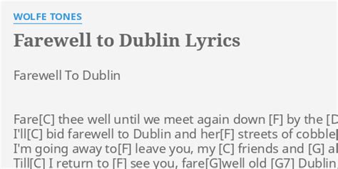 Farewell To Dublin lyrics [The Wolfe Tones]