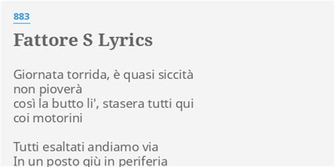 Fattore S lyrics [883]