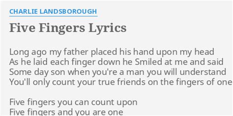 Five Fingers lyrics [Charlie Landsborough]