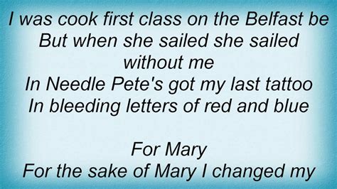 For the Sake of Mary lyrics [Richard Thompson]