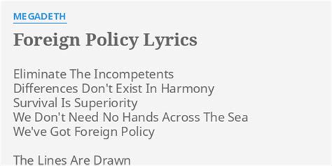 Foreign Policy lyrics [Megadeth]