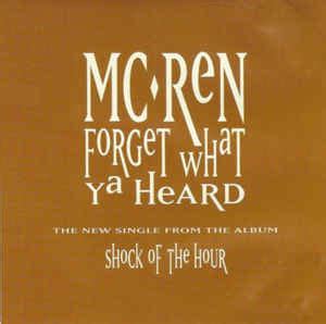 Forget What Ya Heard lyrics [MC Ren]