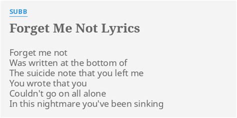 Forget-Me-Not lyrics [​sorryshape]
