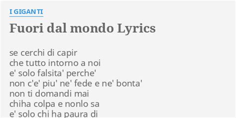 Fuori dal mondo lyrics [Bugo]