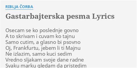 Gastarbajterska pesma lyrics [Riblja Čorba]