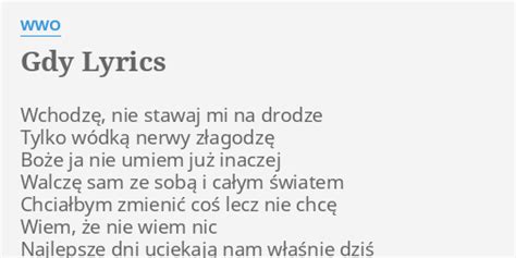 Gdy lyrics [WWO]