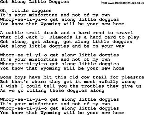 Get Along Little Doggies lyrics [Woody Guthrie]