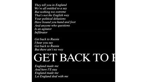 Get Back to Russia lyrics [Easterhouse]