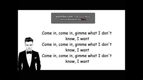 Gimme What I Don't Know lyrics [Justin Timberlake]