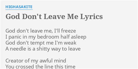 God Don't Leave Me lyrics [Highasakite]