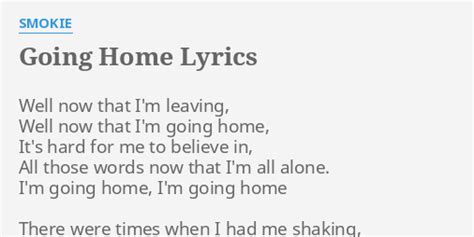 Going Home lyrics [Smokie]