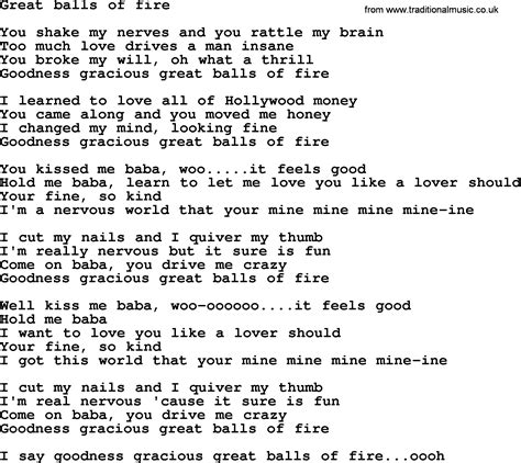 Great Balls Of Fire lyrics [The Kingsmen]