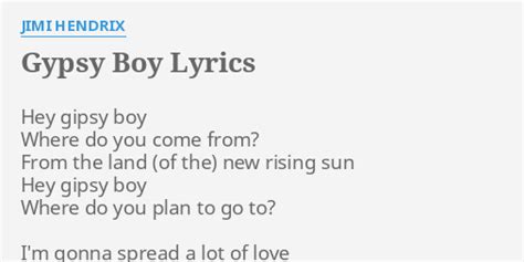 Gypsy Boy lyrics [Jimi Hendrix]